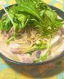 豚肉と白菜の豆乳味噌スパゲッティ