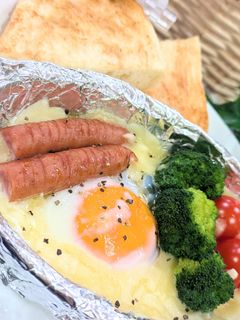 目玉焼きのチーズホイル焼き-レシピのメイン写真