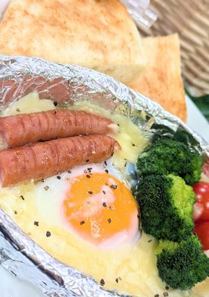目玉焼きのチーズホイル焼き-レシピのメイン写真