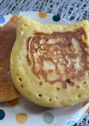 ねこネコ⭐︎ふわふわの簡単パンケーキ-レシピのメイン写真