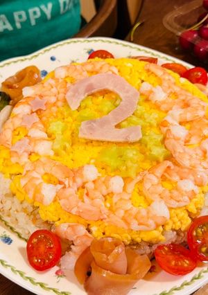 お誕生日のお寿司ケーキ。-レシピのメイン写真