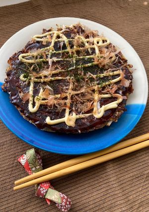 オートミールと納豆でお好み焼き-レシピのメイン写真