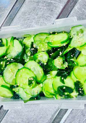 簡単副菜浅漬けの素で簡単わかめときゅうりの酢の物-レシピのメイン写真