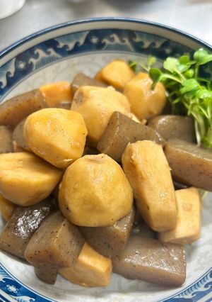 里芋とこんにゃくの煮っころがし。-レシピのメイン写真