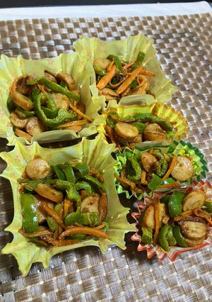 ピーマン人参とウインナーのカレー味の副菜-レシピのメイン写真