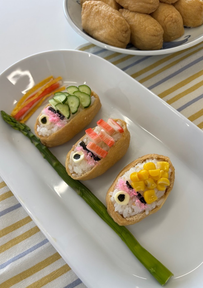 鯉のぼりのいなり寿司～めんつゆで簡単～-レシピのメイン写真