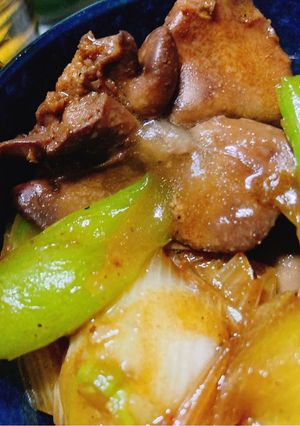 鶏レバーと長ネギの煮込み-レシピのメイン写真