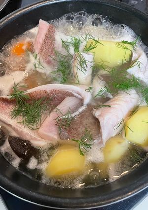 旬の血鯛を使って　ウハー　-レシピのメイン写真