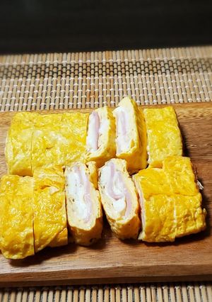 ハムとチーズの白だし玉子焼き-レシピのメイン写真