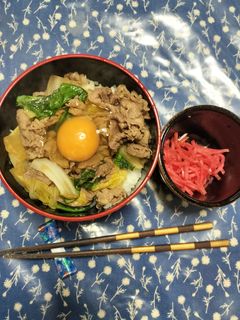 白菜と春菊の牛丼🐮-レシピのメイン写真