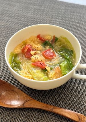 トマたまレタススープ-レシピのメイン写真