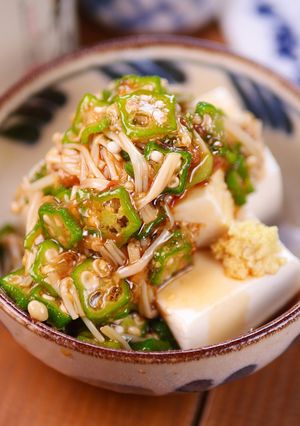 冷奴😋🍺オクラとえのきの生姜おかか和え♪-レシピのメイン写真