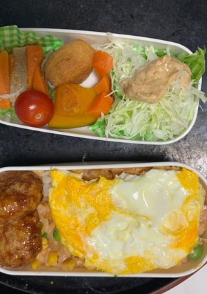 レンジ簡単クリーミー麻婆味オムライス弁当-レシピのメイン写真