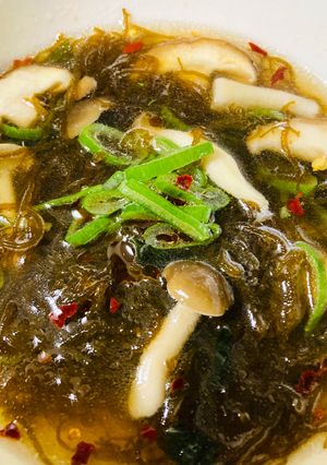 レンチン酸辣湯風腸活もずくスープ-レシピのメイン写真