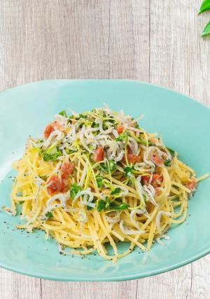 カイワレ大根とシラスの梅パスタ-レシピのメイン写真