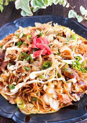 お家でＢ級グルメ！お好み焼き風焼きそば-レシピのメイン写真