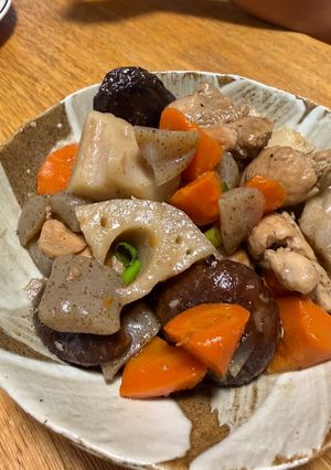 味付けカンタン！手羽トロで筑前煮みたいな煮物-レシピのメイン写真