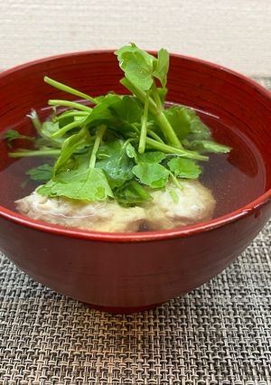 鶏団子と芹のお椀-レシピのメイン写真
