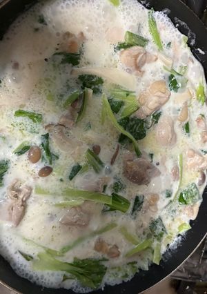 鶏肉とちんげん菜とキノコのクリーム煮-レシピのメイン写真