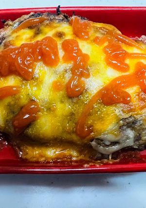 白味噌入チーズ焼きピリ辛ハンバーグ-レシピのメイン写真
