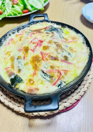今日の晩御飯ズッキーニのカニマヨチー焼き-レシピのメイン写真