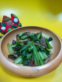 小松菜と牛肉のピリ辛炒め-レシピのメイン写真