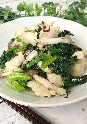 鶏むね肉とほうれん草のピリ辛炒め-レシピのメイン写真