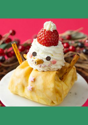 ふわもこ雪だるまクレープ-レシピのメイン写真