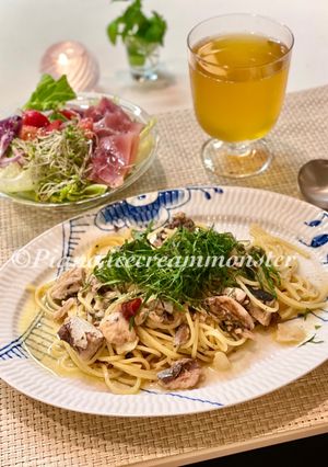 サバ缶と大葉の和風パスタ-レシピのメイン写真