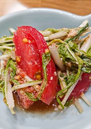 水菜とトマトのシャキッとごまポンサラダ-レシピのメイン写真