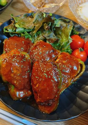 こってり旨い🐾ピーマンの肉詰め-レシピのメイン写真