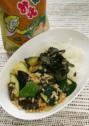 夏野菜のとり野菜みそ丼-レシピのメイン写真