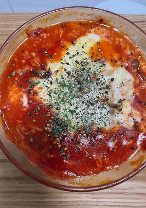 レンジで簡単♪鯖缶トマトチーズリゾット-レシピのメイン写真