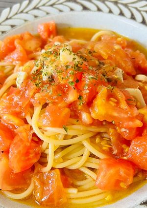 夏野菜★トマトとアンチョビのオイルパスタ-レシピのメイン写真