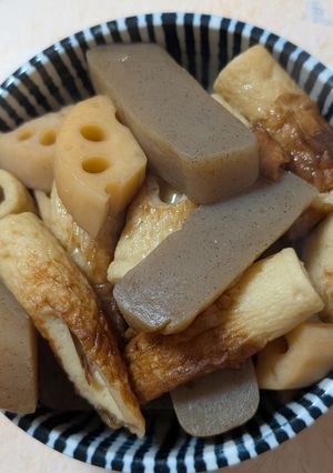 簡単★蓮根こんにゃくちくわの煮物-レシピのメイン写真