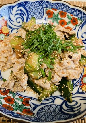 豚バラとキュウリの梅オカカ和え-レシピのメイン写真