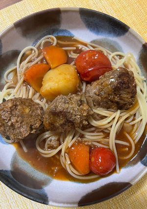 煮込みハンバーグのパスタ-レシピのメイン写真