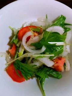 新玉ねぎと水菜とトマトのサラダ-レシピのメイン写真