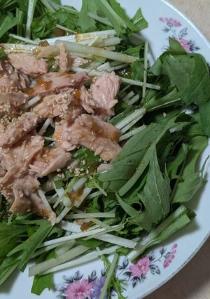 簡単★水菜のドレッシングサラダ-レシピのメイン写真