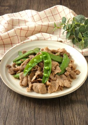 豚肉とスナップエンドウのマヨ醤油炒め-レシピのメイン写真