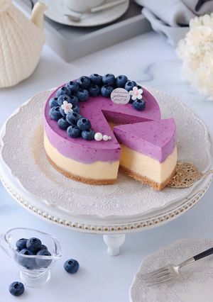 🫐ブルーベリーチーズケーキ by moe's cafe 【クックパッド】 簡単