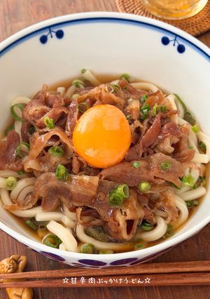 ☆甘辛肉ぶっかけうどん☆-レシピのメイン写真