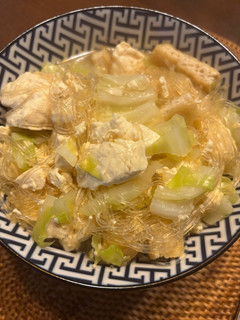 豆腐キャベツ油揚げと春雨の具沢山スープ-レシピのメイン写真