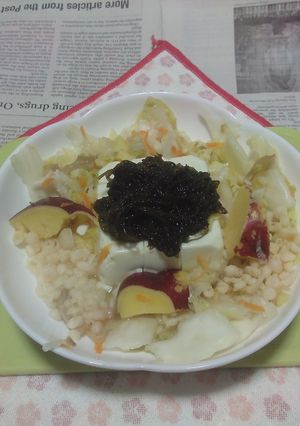 おいも白菜漬け＋洗いもずく載せ冷奴-レシピのメイン写真