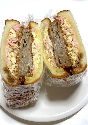 ハムキャベツメンチカツサンド♫-レシピのメイン写真