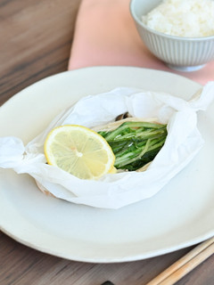 水菜と鮭のホイル焼き-レシピのメイン写真