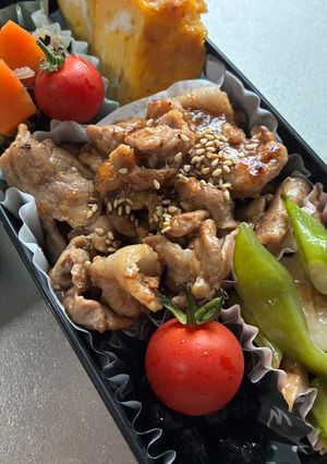 愛妻？弁当⑯(塩麹漬け豚こま他-レシピのメイン写真