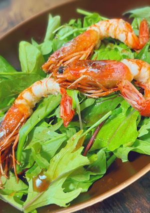 旨味弾ける！赤エビのグリルサラダ💕-レシピのメイン写真