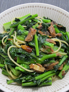 のらぼう菜とへしこのパスタ-レシピのメイン写真