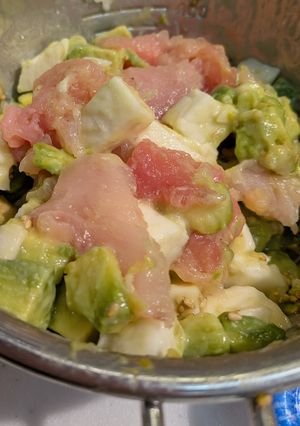 マグロと、アボカドと長芋の辛子酢味噌和え-レシピのメイン写真